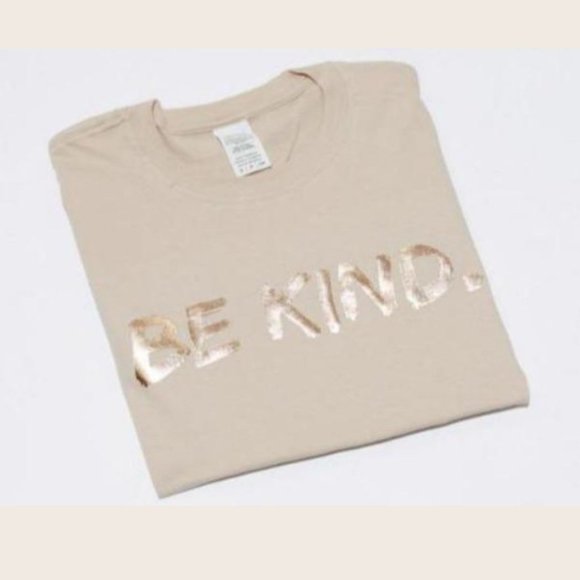 (NWT) Be Kind T-Shirt with Gold Foil Print - Picture 4 of 4